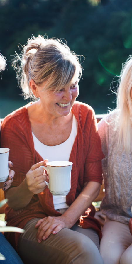 Pituitary & Adrenal Health Img Pituitary & Adrenal Health Image Alt Text: three older woman drinking tea in the garden