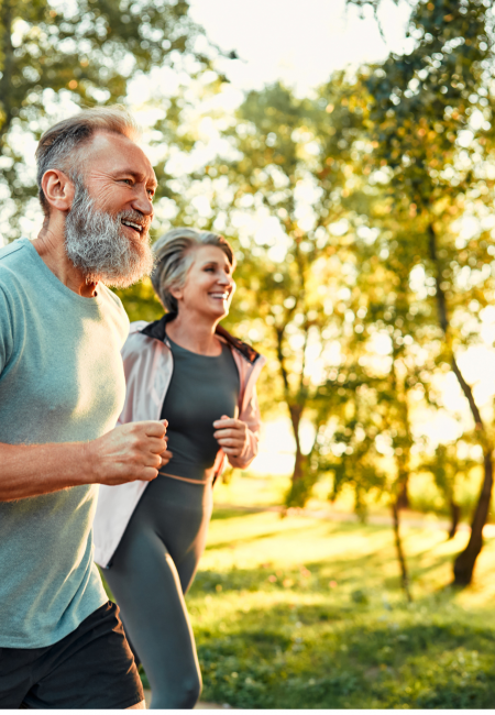 Liver Health Img Liver Health Img AltText: Older couple running in the park