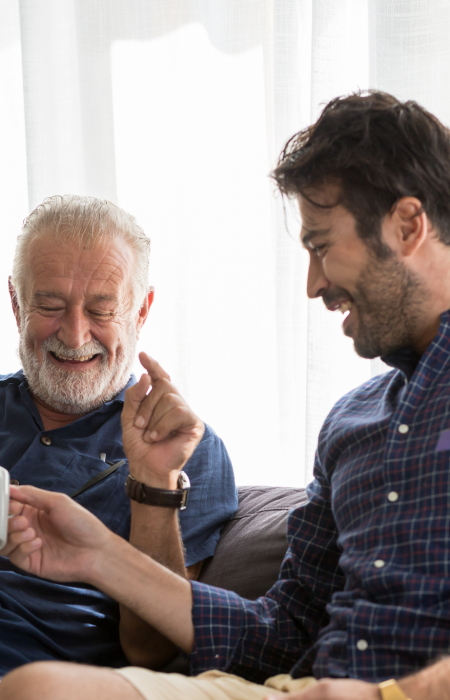 Bone Health Image Bone Health Alt two men drinking tea together
