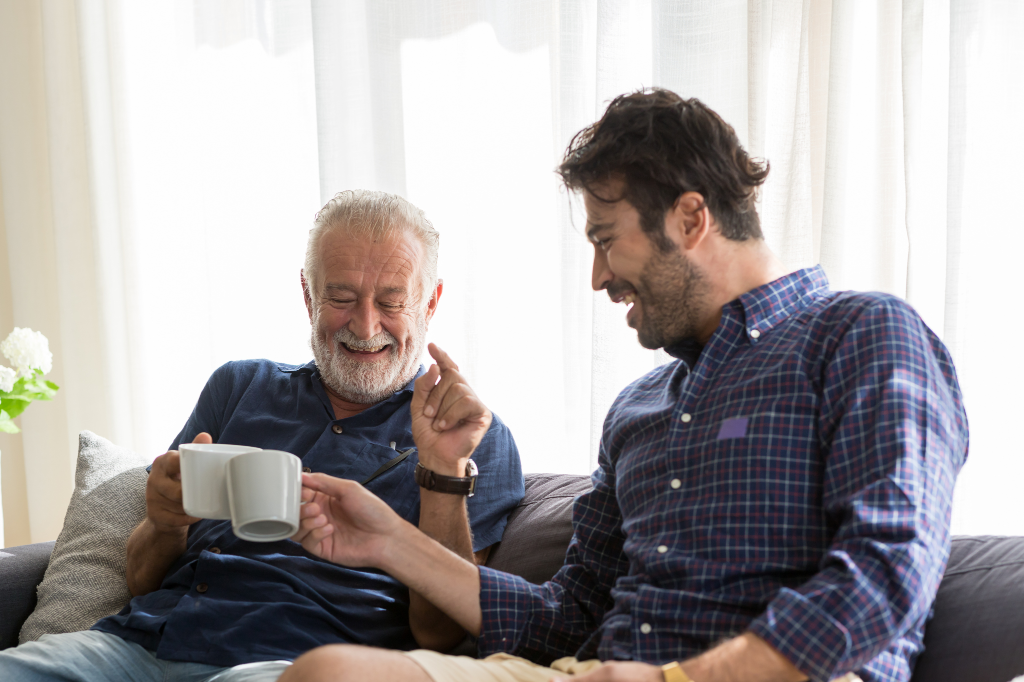 Bone Health Alt two men drinking tea together
