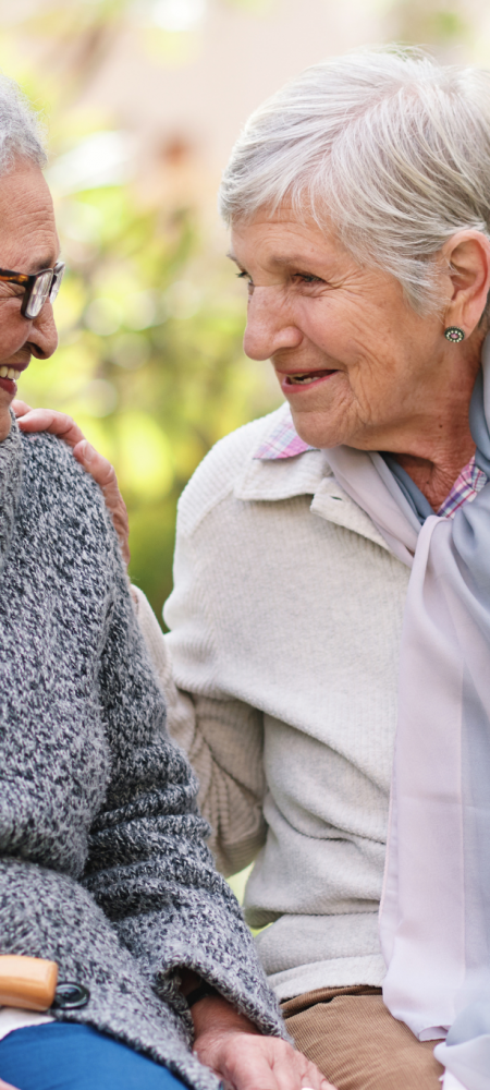 Urinalysis Image Urinalysis Image Alt Text: Elderly women sitting in the garden